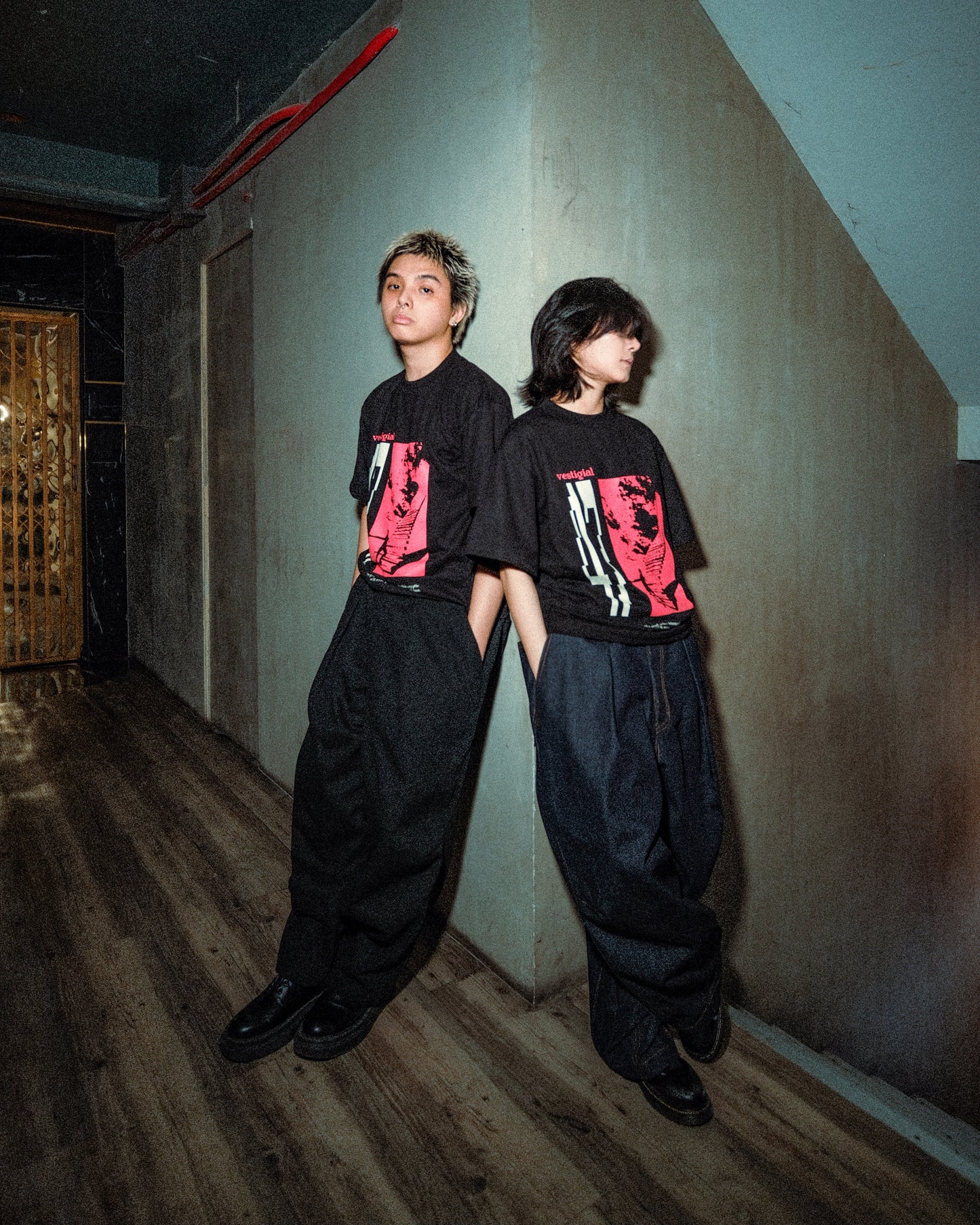 Raw Denim Darted Balloon Pants