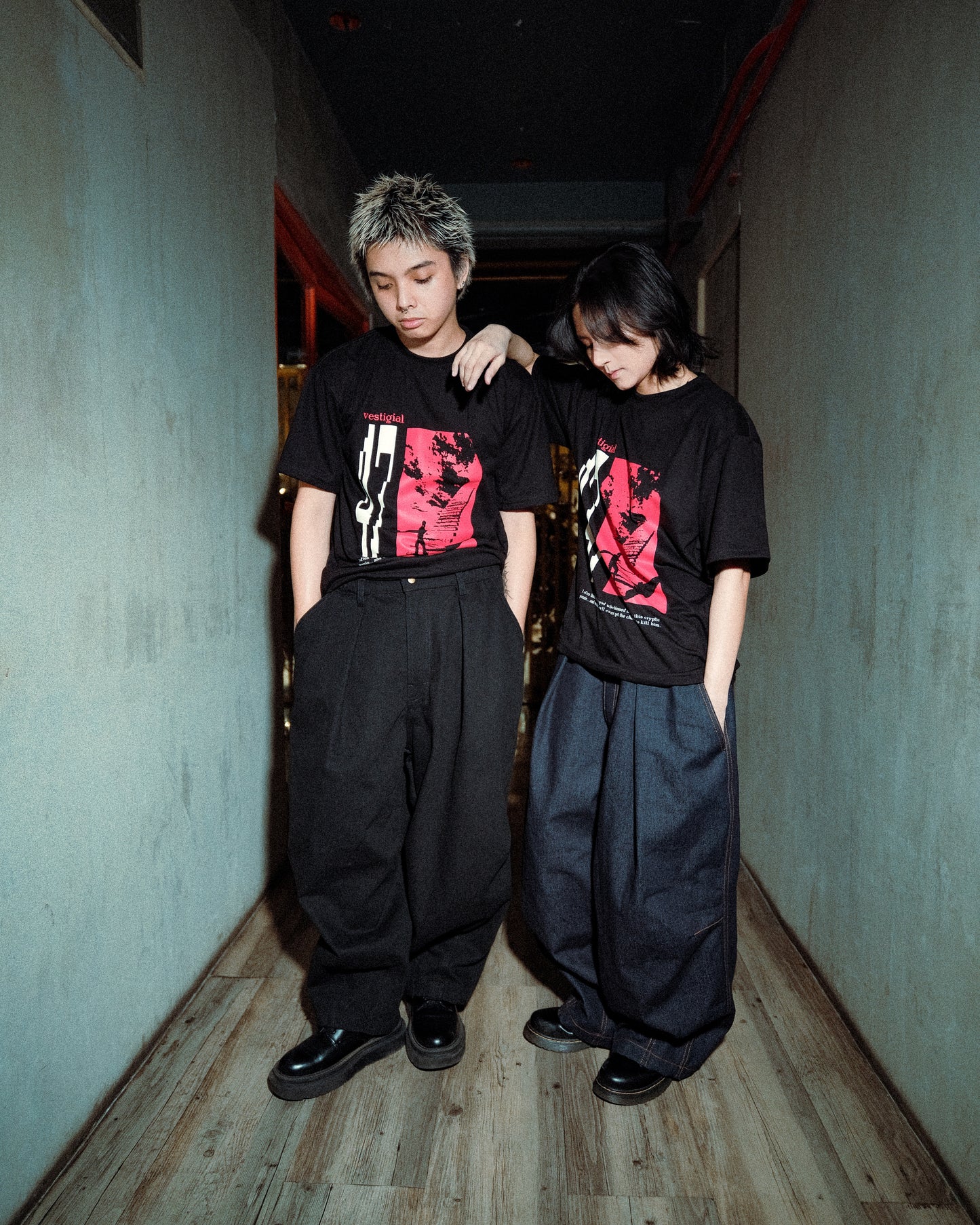Raw Denim Darted Balloon Pants
