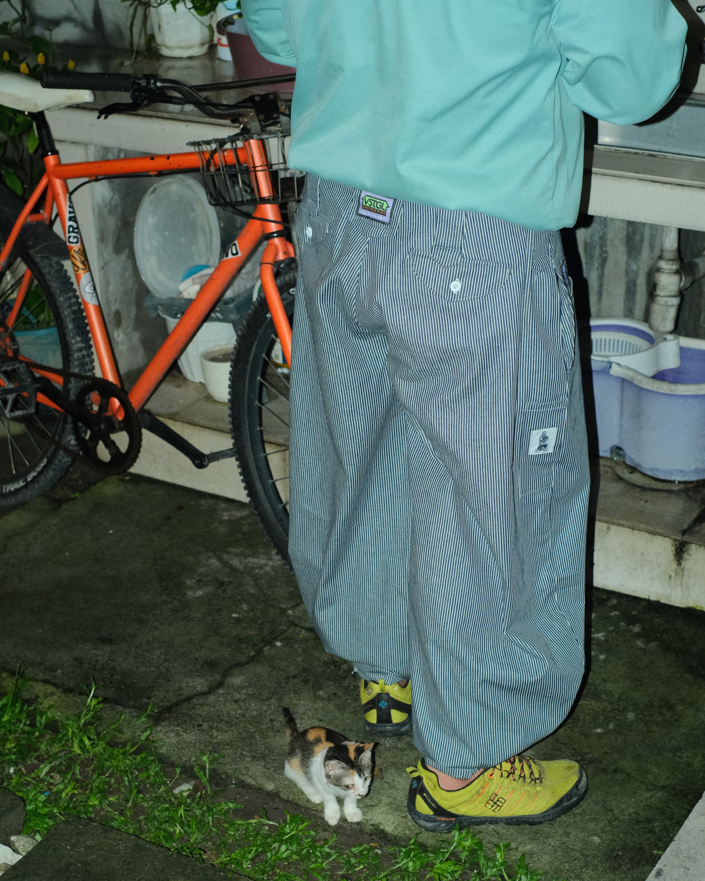 Striped Denim Tobi Pants