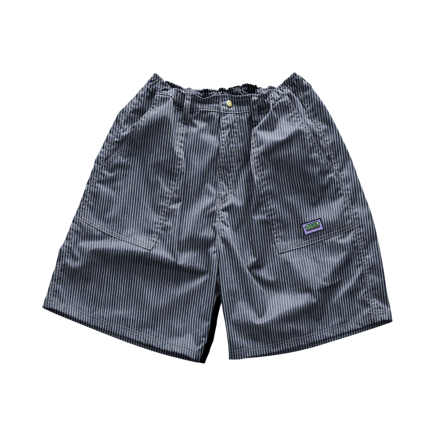 Errand Balloon Shorts - Striped Denim