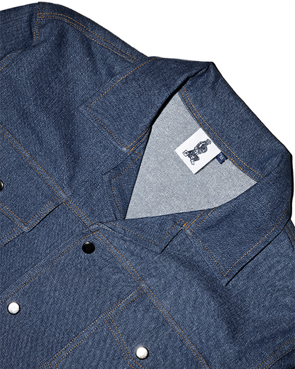 Washed Denim Trucker Jacket [Blue]