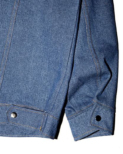 Washed Denim Trucker Jacket [Blue]