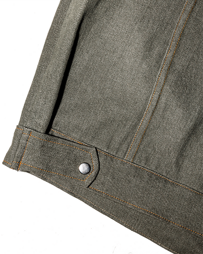 Washed Denim Trucker Jacket [Green]