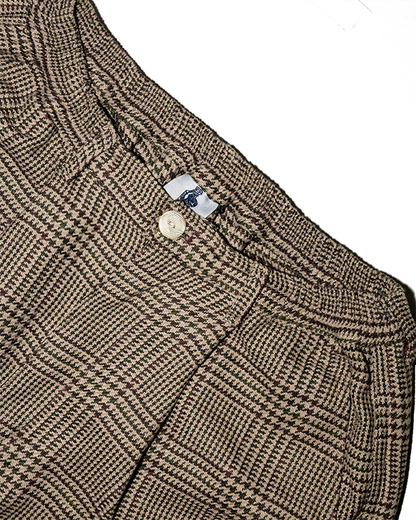 Soft Wool Trouser Shorts [Houndstooth Plaid]