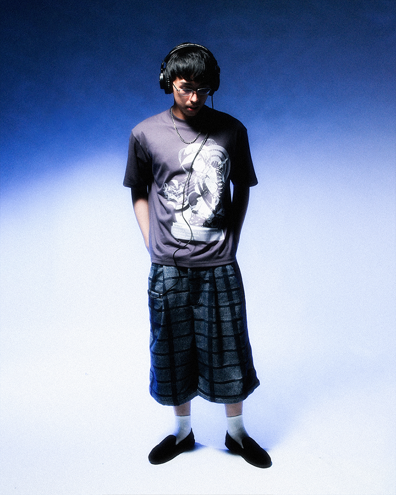 Navy Wool Long Trouser Shorts