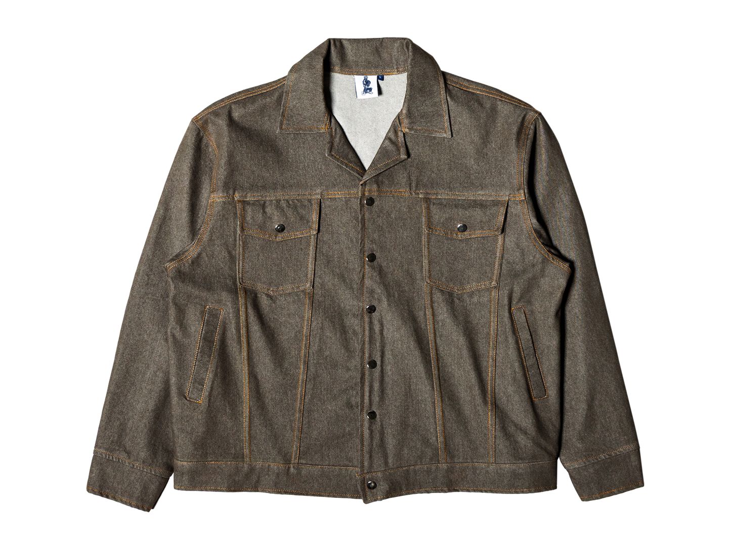 Washed Denim Trucker Jacket [Brown]
