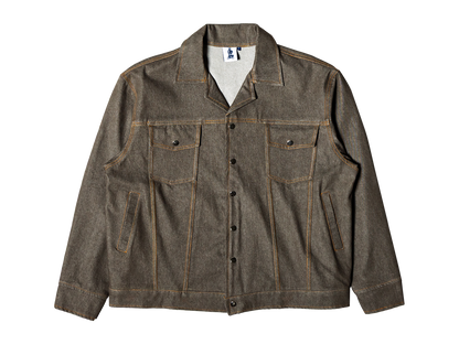 Washed Denim Trucker Jacket [Brown]