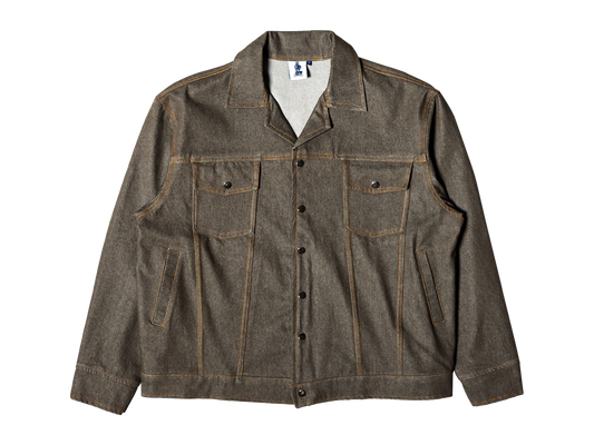 Washed Denim Trucker Jacket [Brown]