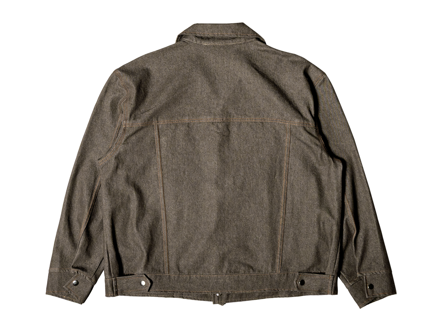 Washed Denim Trucker Jacket [Brown]