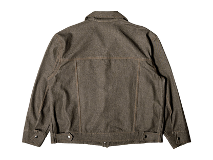 Washed Denim Trucker Jacket [Brown]