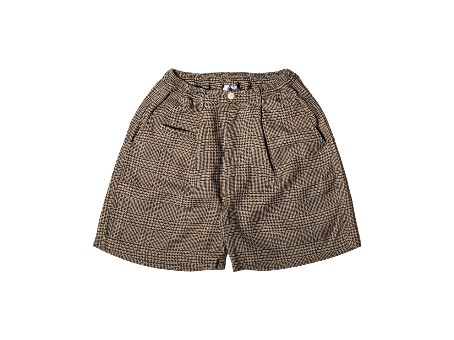 Soft Wool Trouser Shorts [Houndstooth Plaid]