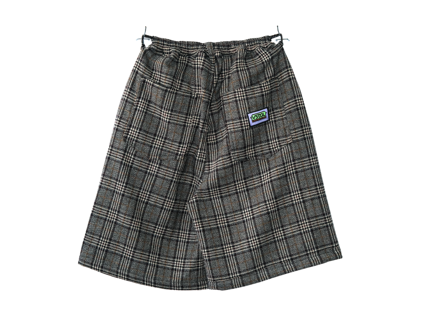 Gray Wool Long Trouser Shorts