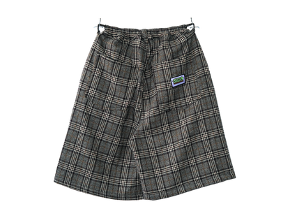 Gray Wool Long Trouser Shorts