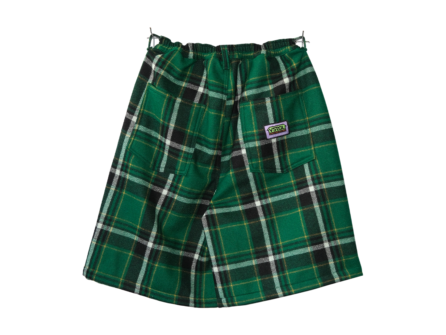 Green Wool Long Trouser Shorts