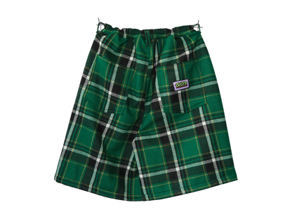 Green Wool Long Trouser Shorts