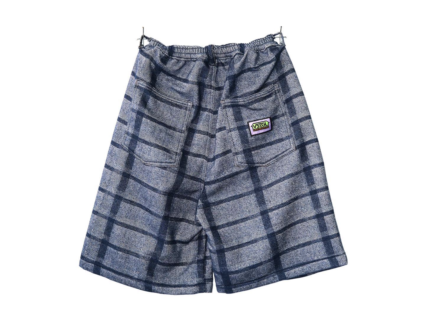 Navy Wool Long Trouser Shorts