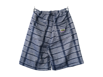 Navy Wool Long Trouser Shorts