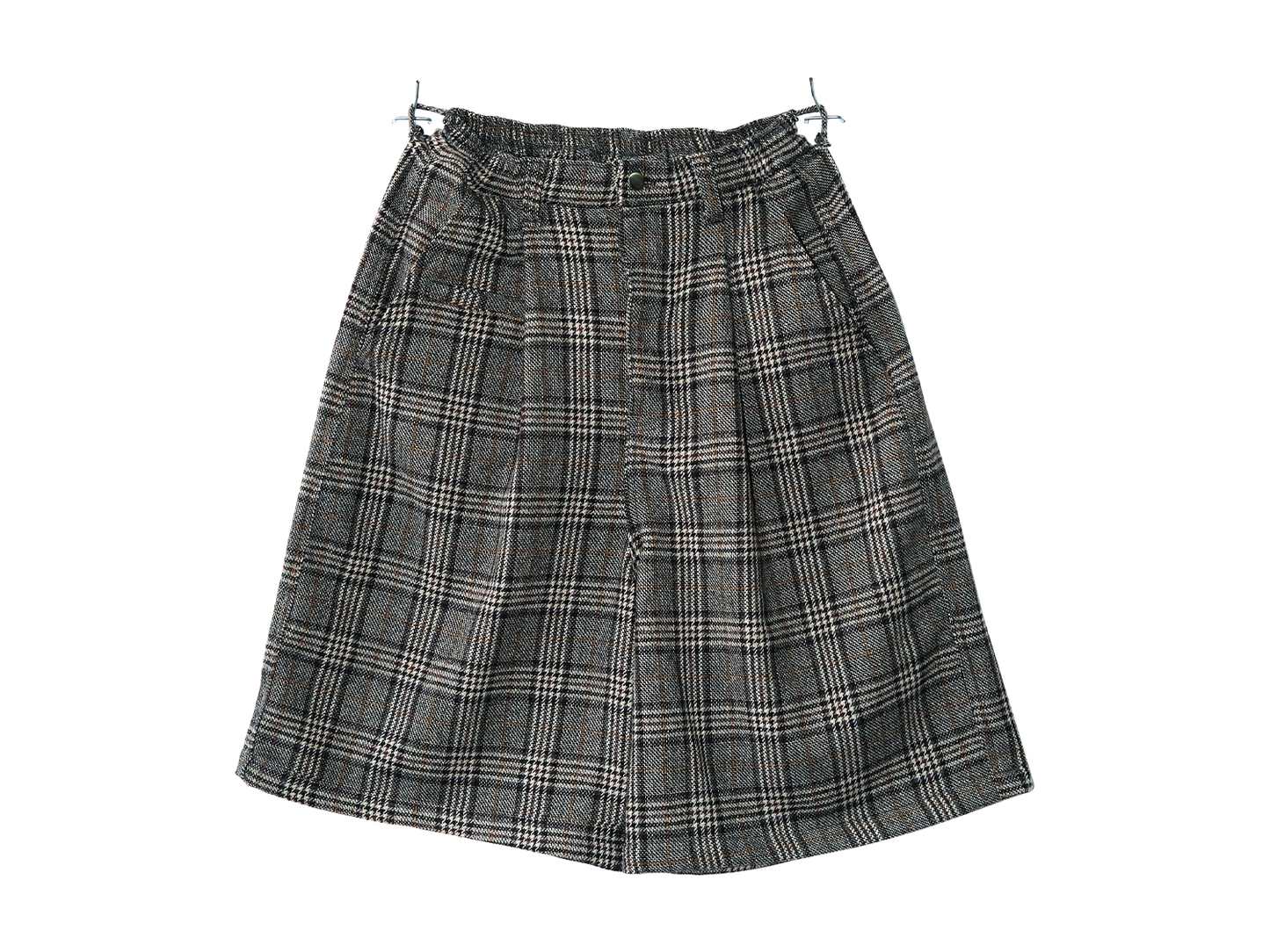 Gray Wool Long Trouser Shorts