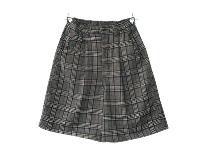 Gray Wool Long Trouser Shorts