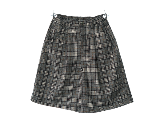 Gray Wool Long Trouser Shorts