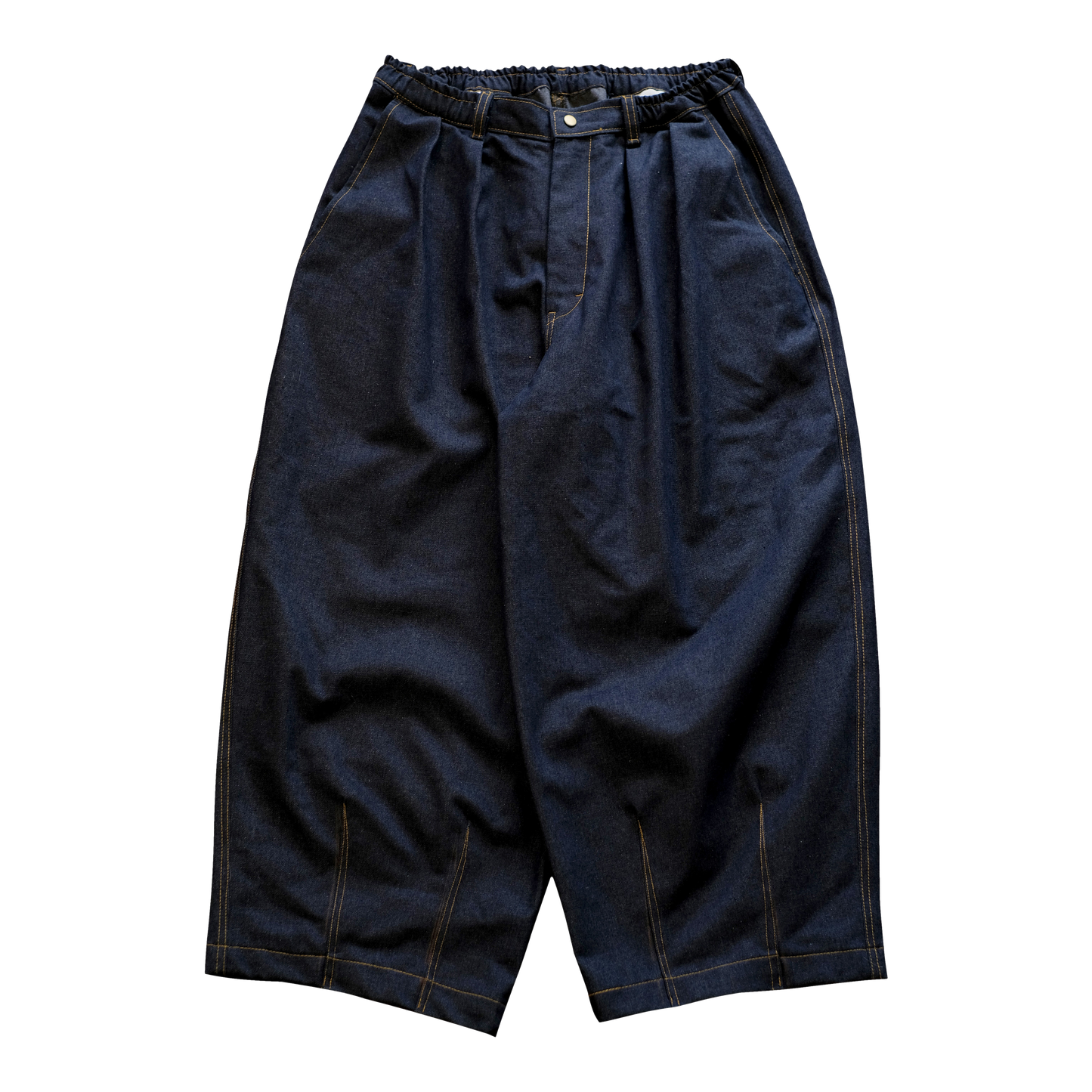 Raw Denim Darted Balloon Pants