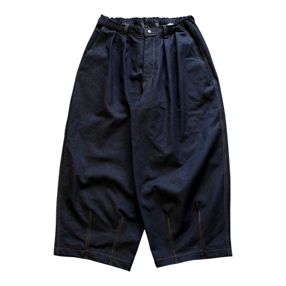 Raw Denim Darted Balloon Pants