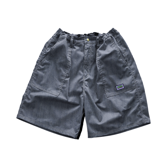 Errand Balloon Shorts - Striped Denim