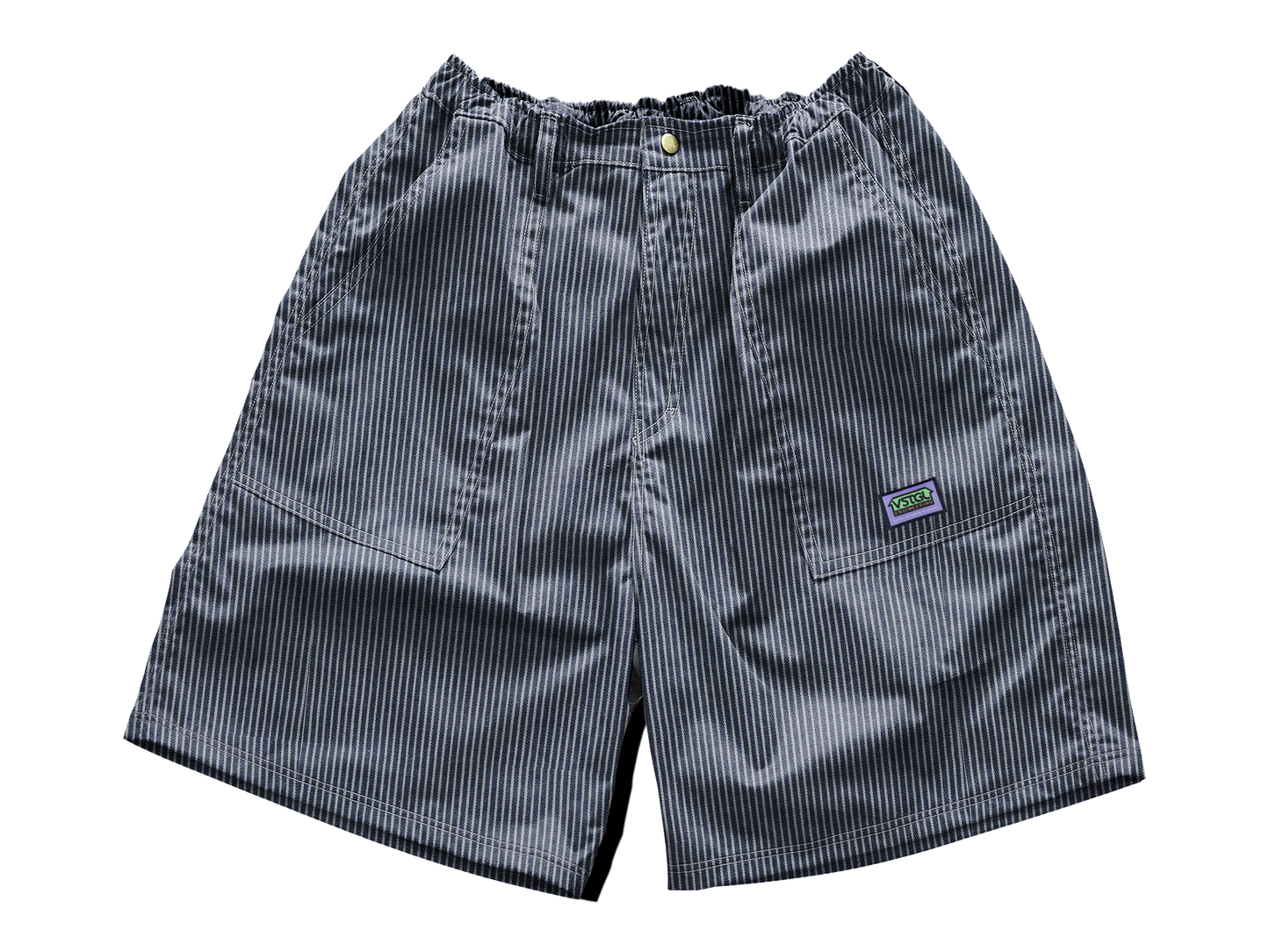 Errand Balloon Shorts - Striped Denim