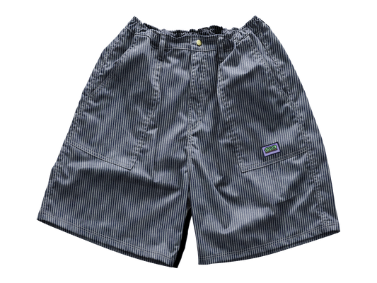 Errand Balloon Shorts - Striped Denim